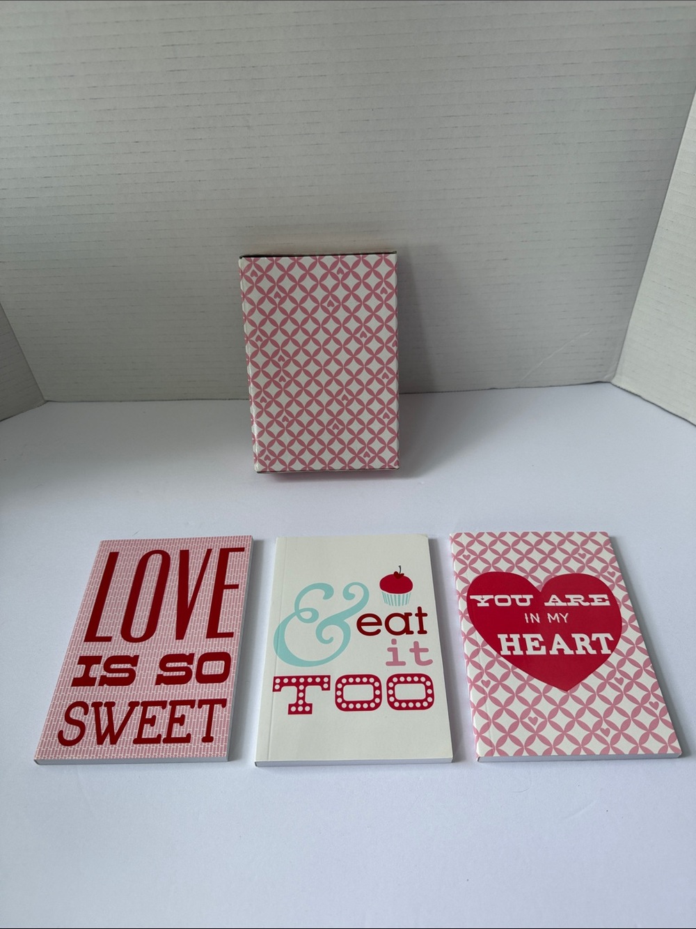 Pink Patterned Note Book  Set - Love & Heart Designs #609